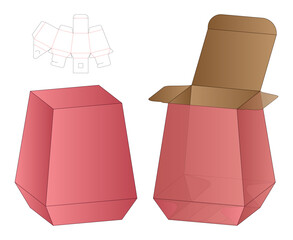 Box packaging die cut template design. 3d mock-up © siiixth