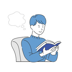 読書をする男性のイラスト素材