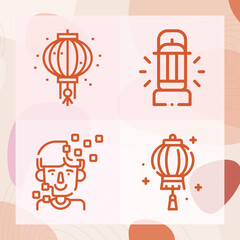 Simple set of beacon related lineal icons