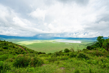 Panorama of Ngorongoro crater Tanzania, Africa