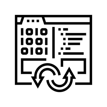 program code converter line icon vector. program code converter sign. isolated contour symbol black illustration