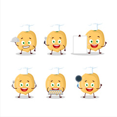 Cartoon character of burmese grapes with various chef emoticons
