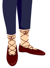 Girl Ghilie Shoes Illustration