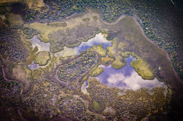 aerial patterns and reflections in a lake, Bremer Bay area, Western Australia