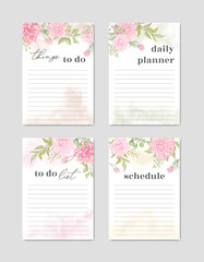 To do list collection template with colorful floral background