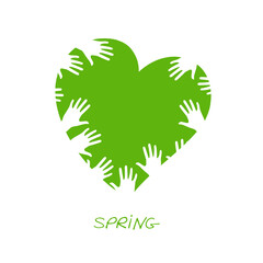 Spring. Simple cute illustration. illustration on white background, template for design, greeting card, invitation.