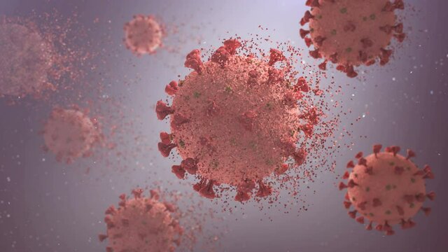 Degradation of the coronavirus when vaccinated, The virus dies after vaccination. COVID-19 medical animation. 3d rendering.