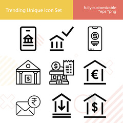 Simple set of bankers related lineal icons.