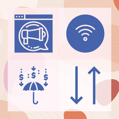 Simple set of analysis related filled icons