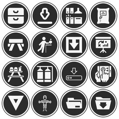 16 pack of shelf  filled web icons set