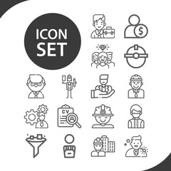 Simple set of employer related lineal icons.