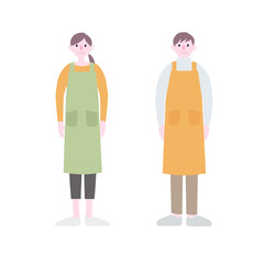 エプロンを着た人イラスト素材