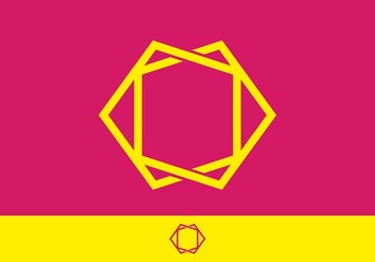 Pink yellow color of unique frame