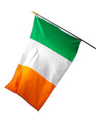 National flag of Ireland isolated on white background