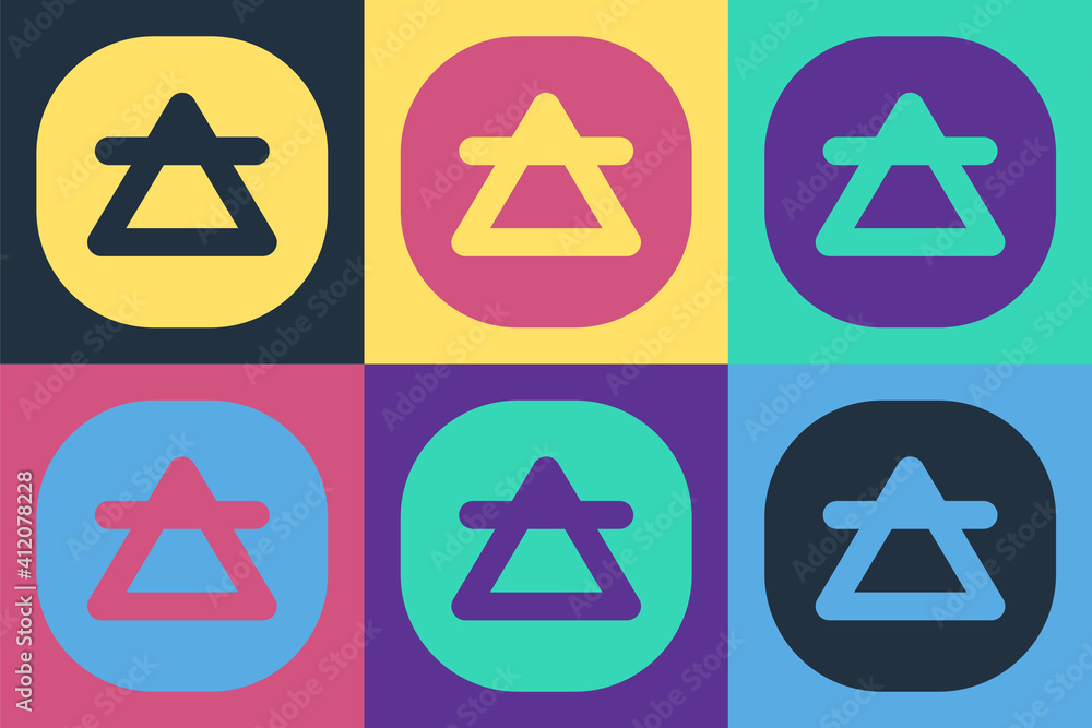 Aufkleber pop art air element of the symbol alchemy icon isolated on color background. basic mystic elements. 