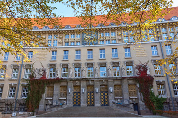 Naklejka premium Gebäude der Deutschen Nationalbibliothek in Leipzig, Sachsen