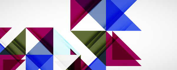 Geometric abstract background. Techno color triangle shapes. Vector illustration for covers, banners, flyers and posters and other designs