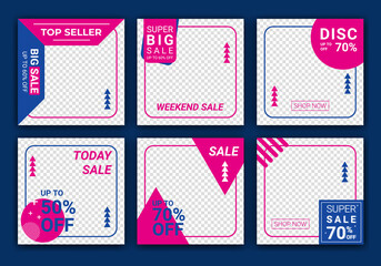 Simple social media post template with navy blue themes. Editable banner for social media post, web and internet. Summer event sale, sale edition. Good for promoting products or brand.