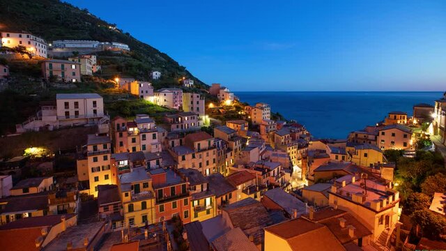 Time Lapse of the beautiful and scenic seaside village of Riomaggiore in Italy. One of the small towns that makes up Cinque Terre.