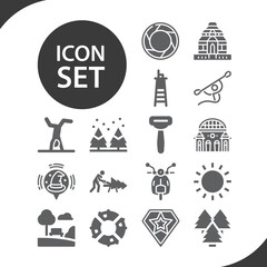 Simple set of sunlight related filled icons.