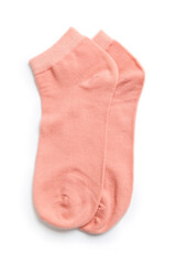 colored socks from thin jersey isolated on a white background.