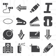 16 pack of colleges  filled web icons set