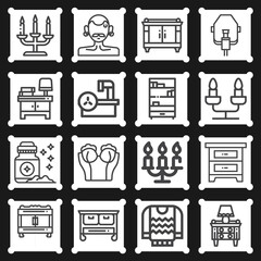 16 pack of relevance  lineal web icons set