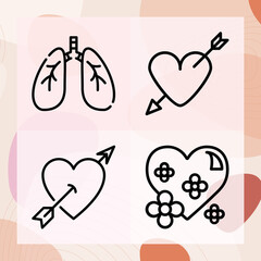 Simple set of disease related lineal icons