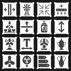 16 pack of efficiency  filled web icons set