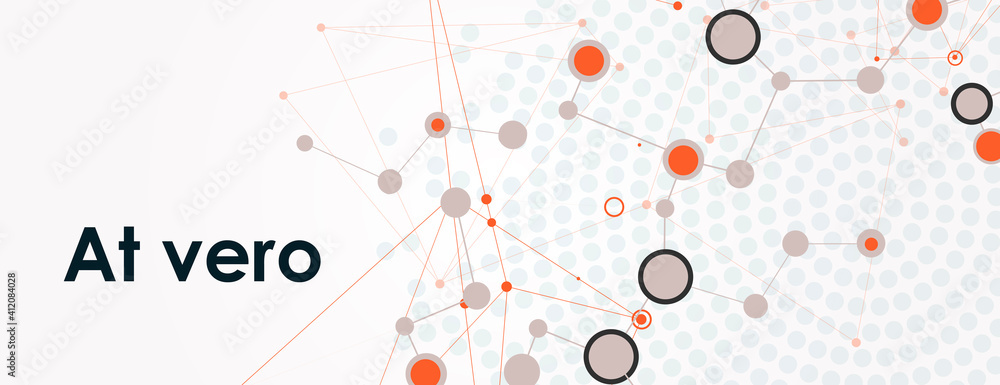 Poster abstract illustration with circle network connect on white background. symbol, logo illustration. in