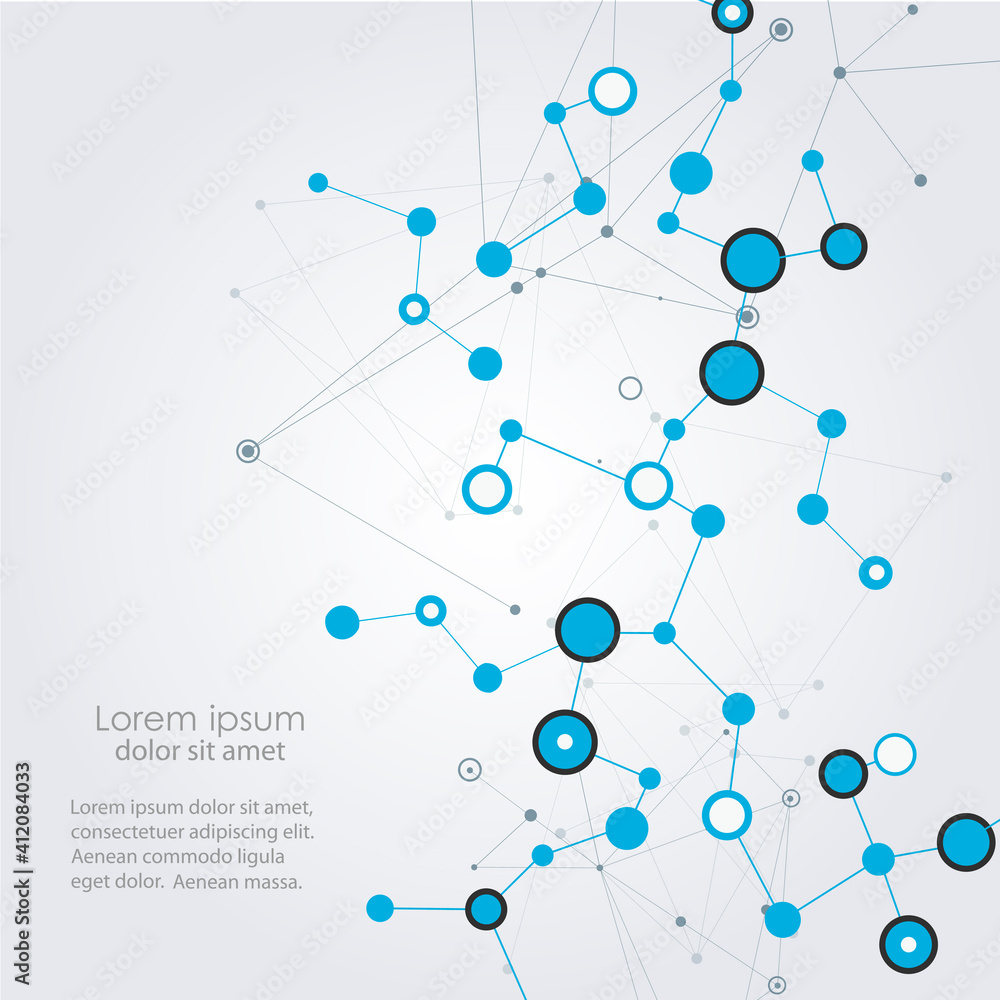 Poster abstract illustration with circle network connect on white background. symbol, logo illustration. in