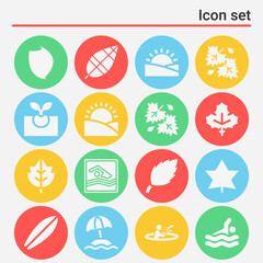 16 pack of paradise  filled web icons set