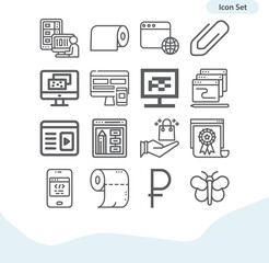 Simple set of tissue related lineal icons.