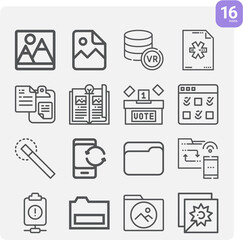 Simple set of directory related lineal icons.