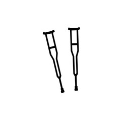 crutches icon, medical simple illustration