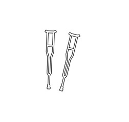 crutches icon, medical simple illustration