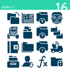 Simple set of 16 icons related to programme