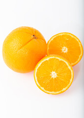 Fresh orange fruit on a white background