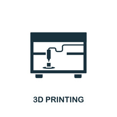 3D Printing icon. Simple element from technology collection. Filled monochrome 3D Printing icon for templates, infographics and banners