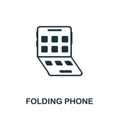 Folding Phone icon. Simple element from technology collection. Filled monochrome Folding Phone icon for templates, infographics and banners