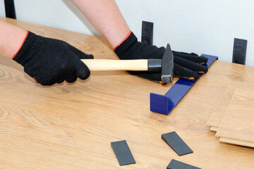 The process of performing work on the installation of laminate