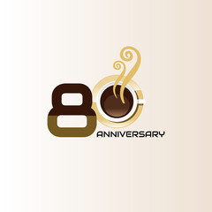 80 anniversary logotype template design for banner, poster, card vector illustrator