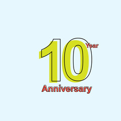 10 anniversary logotype template design for banner, poster, card vector illustrator
