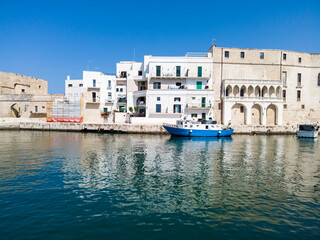 ITALY, MONOPOLI. 2019, JUNE, 10th, Old town and port of Monopoli, Apulia, Italy