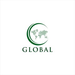 Digital Global world Logo design. dynamic circle internet world vector