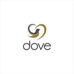Dove Bird Logo Design . Minimalist Symbol of Peace, Freedom, and Love with Elegant Wings and Nature Concept