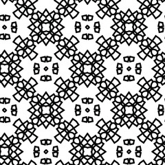 Geometric vector pattern with triangular elements. Seamless abstract ornament for wallpapers and backgrounds. Black and white colors.