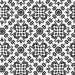  Geometric vector pattern with triangular elements. Seamless abstract ornament for wallpapers and backgrounds. Black and white colors