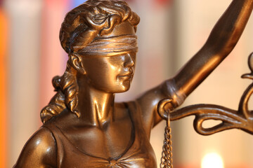Close-up of a Justitia as a symbol for law, justice etc.