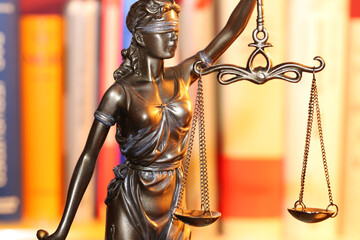 Close-up of a Justitia as a symbol for law, justice etc.